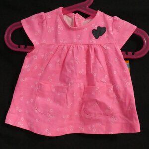 CARTER'S - Just One You | 3M | Cute Pink Baby Dress with Hearts | NWT